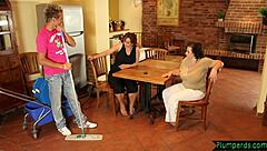 bbw duo dominates guy with blowjob and group play