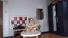 Regina's kinky office antics in high heels and stockings