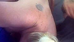 wife gives blowjob and rides husband in pov