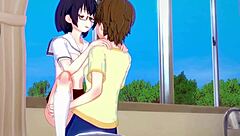 Kasumi, Olivia, and Chisato in intense futanari lesbian sex from Asobi Asobase