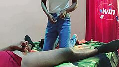 After oral with boyfriend, intense orgasm from rough sex