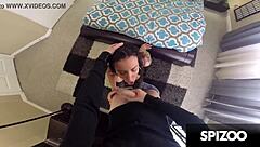 Young brunette says, 'Take my small tits and ride this monster cock in POV.'