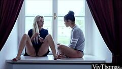 Hot lesbian stepsisters say, 'We can't stop licking each other's pussies.'