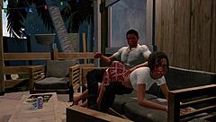 Jack And Emma Get Spanked In Paradise Hentai Anime Scene