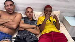 Close up and personal: hot Brazilian Leo Ogro's threesome action