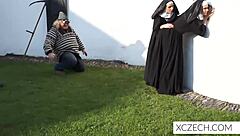 Hot and sexy European nuns having fun with each other’s bodies