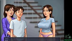 Housewife's big ass and tits in a steamy handjob scene