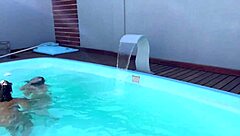 Auntie and niece have a fun filled pool party with their friends