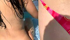 I am having a pool party with these two women who have big butts