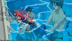 Public pool encounter with step sister leads to naughty fun