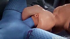 Watch this hentai girl take monster cock in her big ass and tits