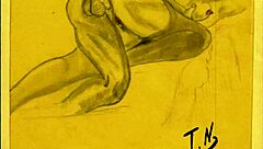 Vintage erotic drawings excite viewers!