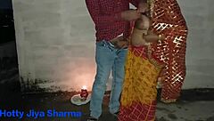after breaking the fast on karva chauth, husband and wife enjoy intimate time together