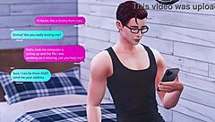 Nerdy student explores 3d hentai for the first time