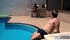 Hot Brazilian babes have anal sex with big cock