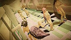 Oh no, the marine dances naked with the goddess using a rabbit toy.