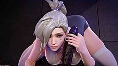 3D animated big black cock action with deepthroat and ass slapping