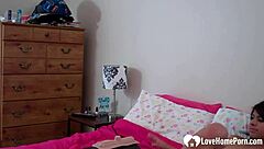 A sexy brunette enjoys solo pleasure with her favorite sex toy