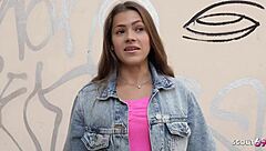Public casting for a model, hot German teen gets fucked