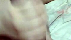 Latina teen gives blowjob and handjob while masturbating.