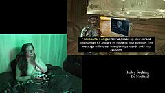 Naked Brunette BBW Plays Deadspace Part 8 with Big Natural Tits