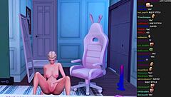 Silly streamer gets double stuffed in HD hentai video