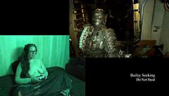 Naked Brunette BBW Plays Deadspace Part 8 with Big Natural Tits