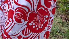 Scarlet Flashes Tits And Masturbates Outdoors!