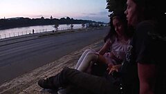 Teen Fuck Doll Doggystyles Outdoors In Front Of Strangers