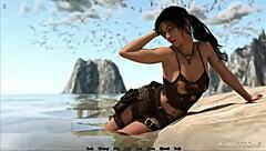 lara croft seduced by big dick monsters on enchanted island