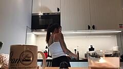 Perfect pokies on kitchen cam! Braless sylvia shows amazing nipples.