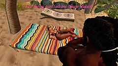 Black man from the spirit world seduces Asian step-sister on the beach