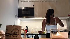 Perfect pokies on kitchen cam! Braless sylvia shows amazing nipples.