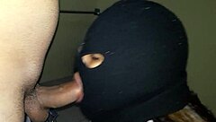 teen bandit sucking hostage's big cock in public captivity