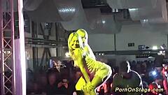 Oh wow, real lesbian sex happening on public stage!