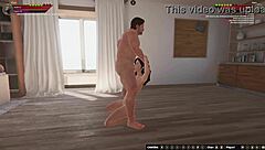 3D adult film with a hot brunette and a rough doggy style fuck