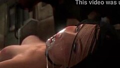 Dog with big cock makes her mouth and pussy creampie twice