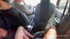 Bold Morena Safada Sucks Cock in Traffic While Husband Drives