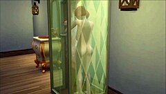 Marital affairs: Spying on a wife in blue velvet outfit while she gives a blow job
