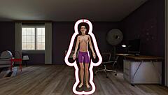 Naked yoga for seduction with 3D animated cartoon
