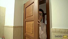 Muscular boss dominates employee with close-up anal action.