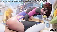 uncensored d.va hmv with big cocks in 3d anime.