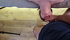 couple does a rough role play with bondage and deepthroat in short version