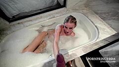 Skinny blonde gets a rough doggy style pounding