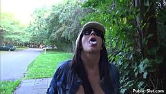 Public flashing with a hot milf wife in real life scenes compilation