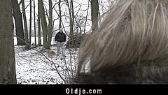 An old grandfather indulges in passionate sex with a beautiful blonde teen