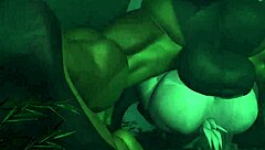 Distracted by a dragon in hentai monster cartoon