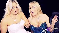 Hot blonde lesbians enjoy smoking and big tits sex
