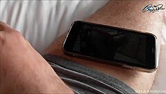 Petite beauty moans with pleasure while riding big cock