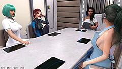 3D cartoon of a curvaceous woman in a dating game